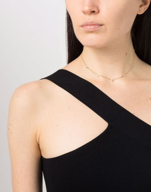 18kt yellow gold diamonds Love by the Yard necklace